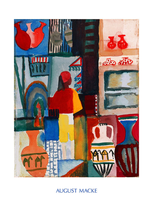 August Macke Merchant with Jugs Kunstdruk 60x80cm | Yourdecoration.nl