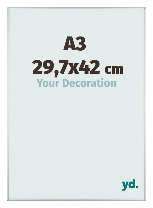 Austin Aluminium Fotolijst 29 7x42cm A3 Zilver Mat Voorzijde Maat | Yourdecoration.nl