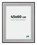 Birmingham Houten Fotolijst 45x60cm Zwart Zilver gepolijst Maat | Yourdeocation.nl