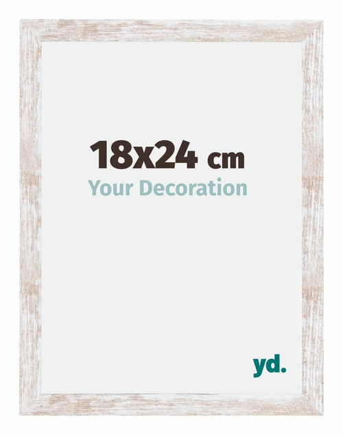 Catania MDF Fotolijst 18x24cm White Wash Maat | Yourdecoration.nl