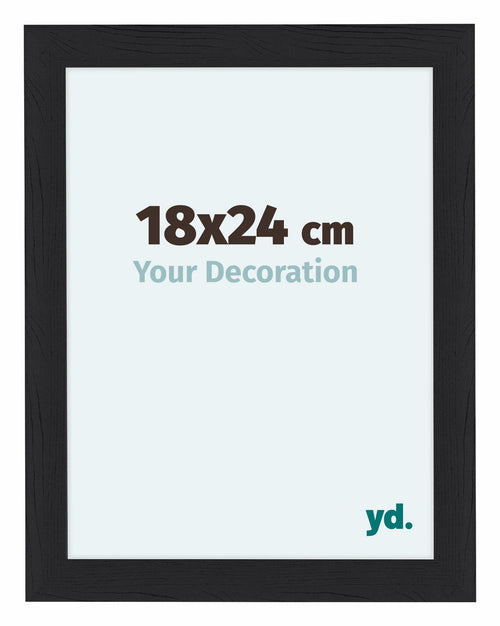 Como MDF Fotolijst 36x48cm Zwart Houtnerf Voorzijde Maat | Yourdecoration.nl
