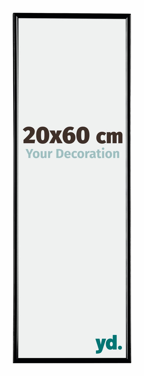 Evry Kunststof Fotolijst 20x60cm Zwart Hoogglans Voorzijde Maat | Yourdecoration.nl