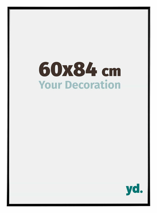 Evry Kunststof Fotolijst 60x84cm Zwart Hoogglans Voorzijde Maat | Yourdecoration.nl
