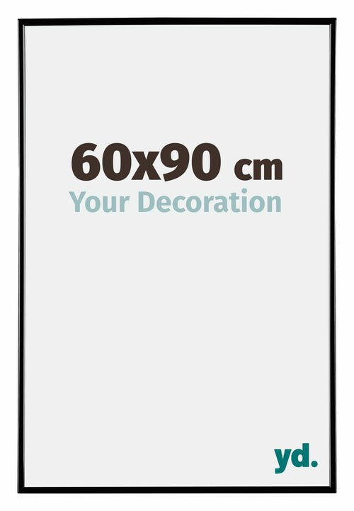 Evry Kunststof Fotolijst 60x90cm Zwart Hoogglans Voorzijde Maat | Yourdecoration.nl