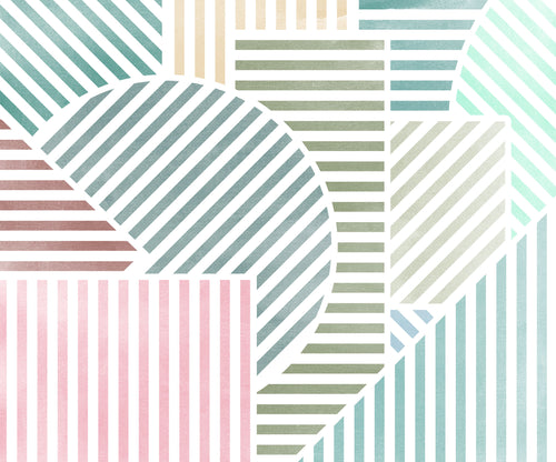 Fotobehang Jeux de Lignes Bonbon 300x250cm FLX6 039 | Yourdecoration.nl