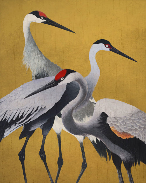 Fotobehang Yellow Cranes 200x250cm Komar FLX4 053 | Yourdecoration.nl