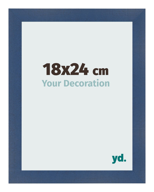 Fotolijst 18x24cm Donkerblauw Geveegd MDF Pisa Voorzijde Maat | Yourdecoration.nl