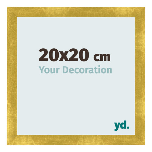 Fotolijst 20x20cm Goud Vintage MDF Pisa Voorzijde Maat | Yourdecoration.nl