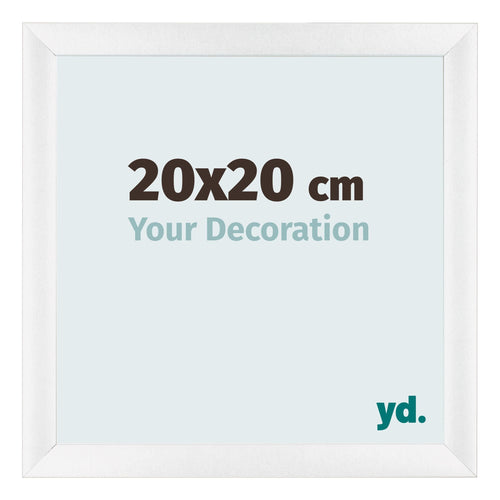 Fotolijst 20x20cm Wit Hoogglans MDF Pisa Voorzijde Maat | Yourdecoration.nl