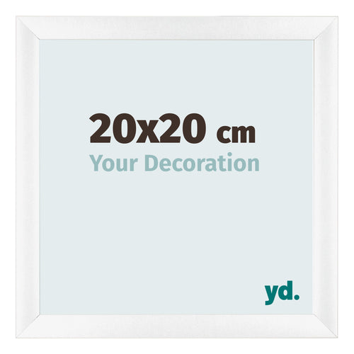 Fotolijst 20x20cm Wit Mat MDF Pisa Voorzijde Maat | Yourdecoration.nl