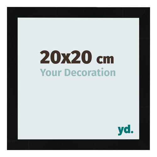 Fotolijst 20x20cm Zwart Hoogglans MDF Pisa Voorzijde Maat | Yourdecoration.nl