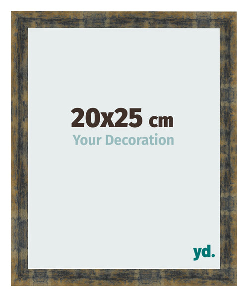 Fotolijst 20x25cm Blauw Goud Gemeleerd MDF Pisa Voorzijde Maat | Yourdecoration.nl