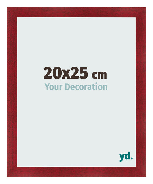 Fotolijst 20x25cm Wijnrood Geveegd MDF Pisa Voorzijde Maat | Yourdecoration.nl
