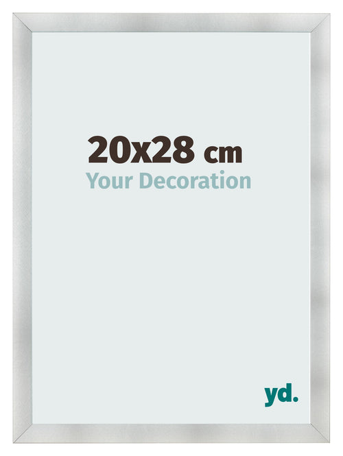 Fotolijst 20x28cm Aluminium Geborsteld MDF Pisa Voorzijde Maat | Yourdecoration.nl