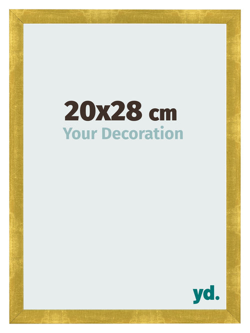 Fotolijst 20x28cm Goud Vintage MDF Pisa Voorzijde Maat | Yourdecoration.nl