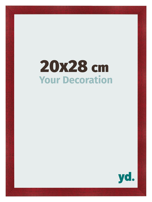 Fotolijst 20x28cm Wijnrood Geveegd MDF Pisa Voorzijde Maat | Yourdecoration.nl