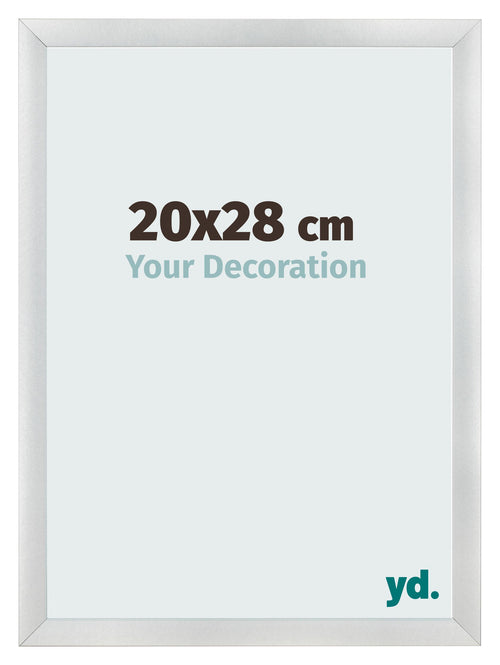 Fotolijst 20x28cm Zilver Mat MDF Pisa Voorzijde Maat | Yourdecoration.nl