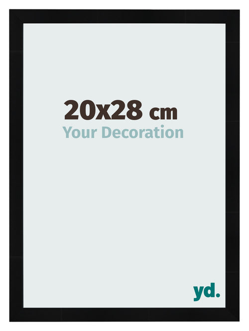 Fotolijst 20x28cm Zwart Hoogglans MDF Pisa Voorzijde Maat | Yourdecoration.nl