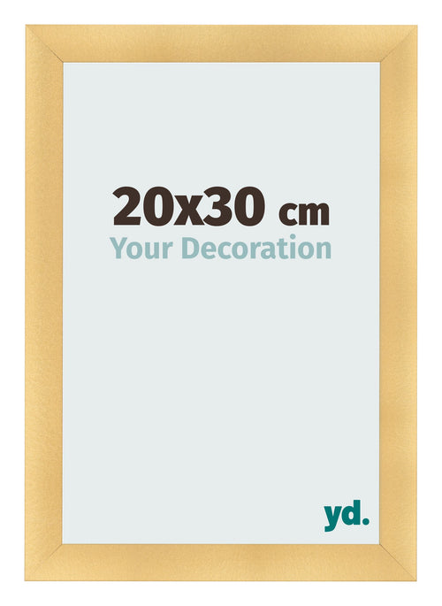 Fotolijst 20x30cm Goud Mat MDF Pisa Voorzijde Maat | Yourdecoration.nl