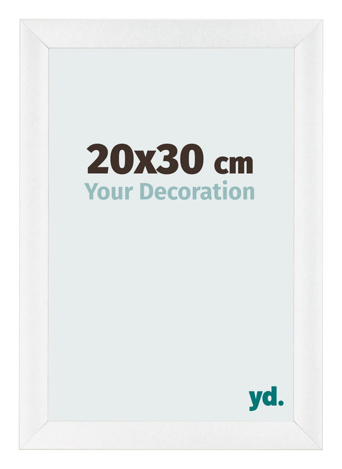 Fotolijst 20x30cm Wit Hoogglans MDF Pisa Voorzijde Maat | Yourdecoration.nl