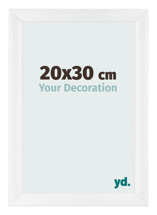Fotolijst 20x30cm Wit Hoogglans MDF Pisa Voorzijde Maat | Yourdecoration.nl