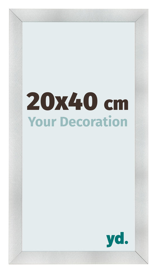 Fotolijst 20x40cm Aluminium Geborsteld MDF Pisa Voorzijde Maat | Yourdecoration.nl