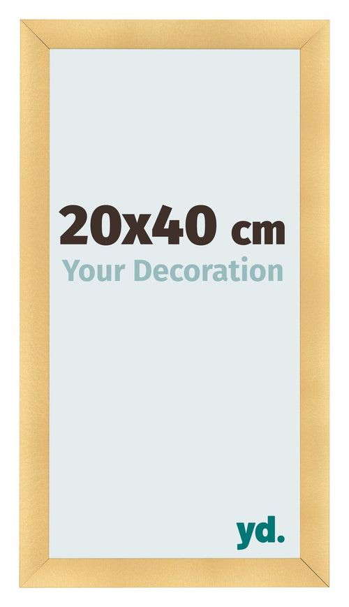 Fotolijst 20x40cm Goud Mat MDF Pisa Voorzijde Maat | Yourdecoration.nl