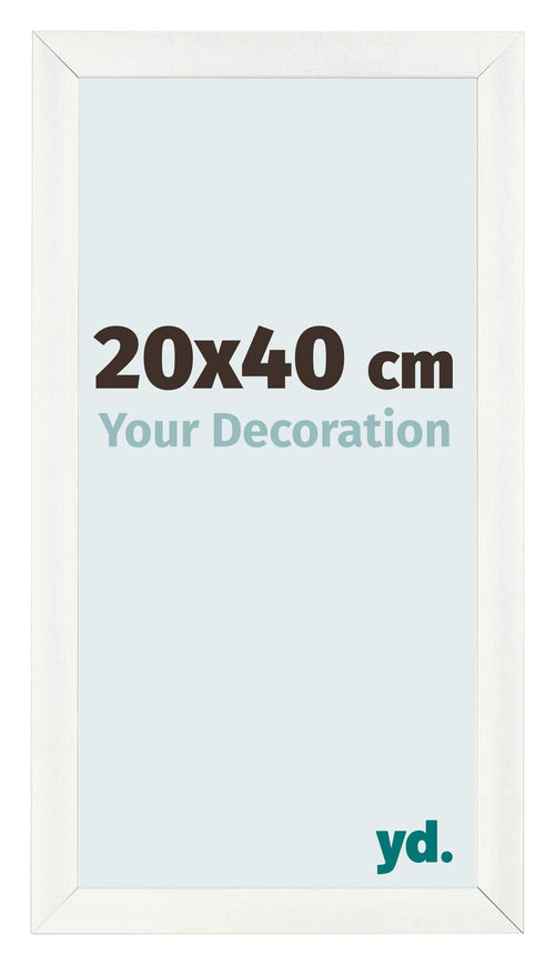 Fotolijst 20x40cm Wit Geveegd MDF Pisa Voorzijde Maat | Yourdecoration.nl