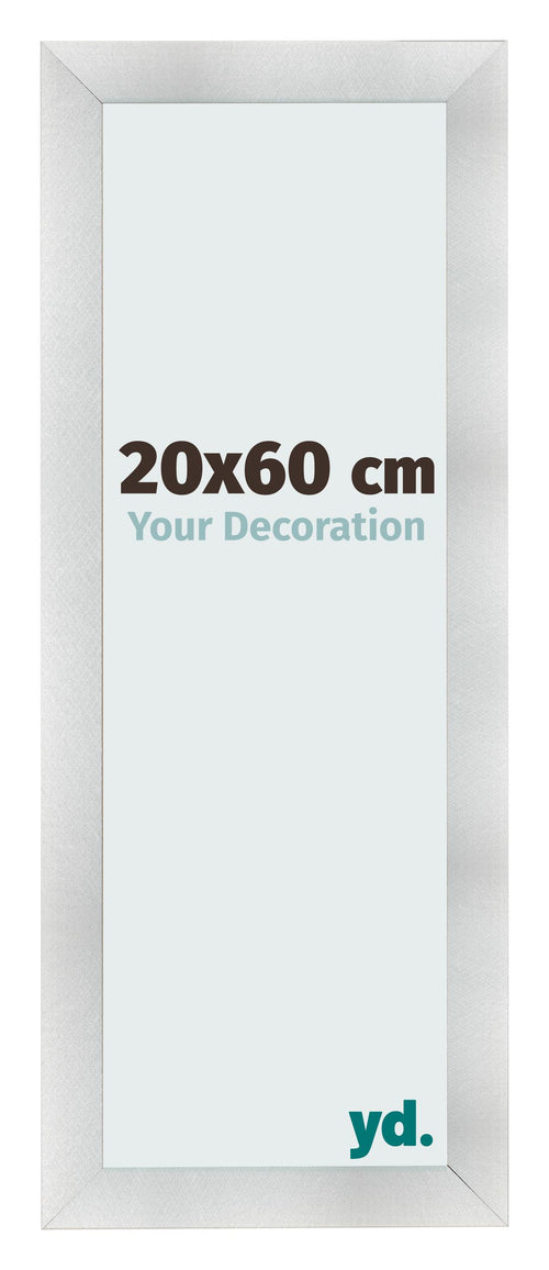 Fotolijst 20x60cm Aluminium Geborsteld MDF Pisa Voorzijde Maat | Yourdecoration.nl