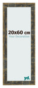 Fotolijst 20x60cm Blauw Goud Gemeleerd MDF Pisa Voorzijde Maat | Yourdecoration.nl