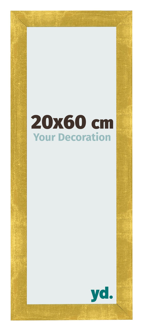 Fotolijst 20x60cm Goud Vintage MDF Pisa Voorzijde Maat | Yourdecoration.nl