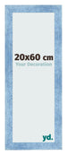 Fotolijst 20x60cm Helder Blauw Geveegd MDF Pisa Voorzijde Maat | Yourdecoration.nl