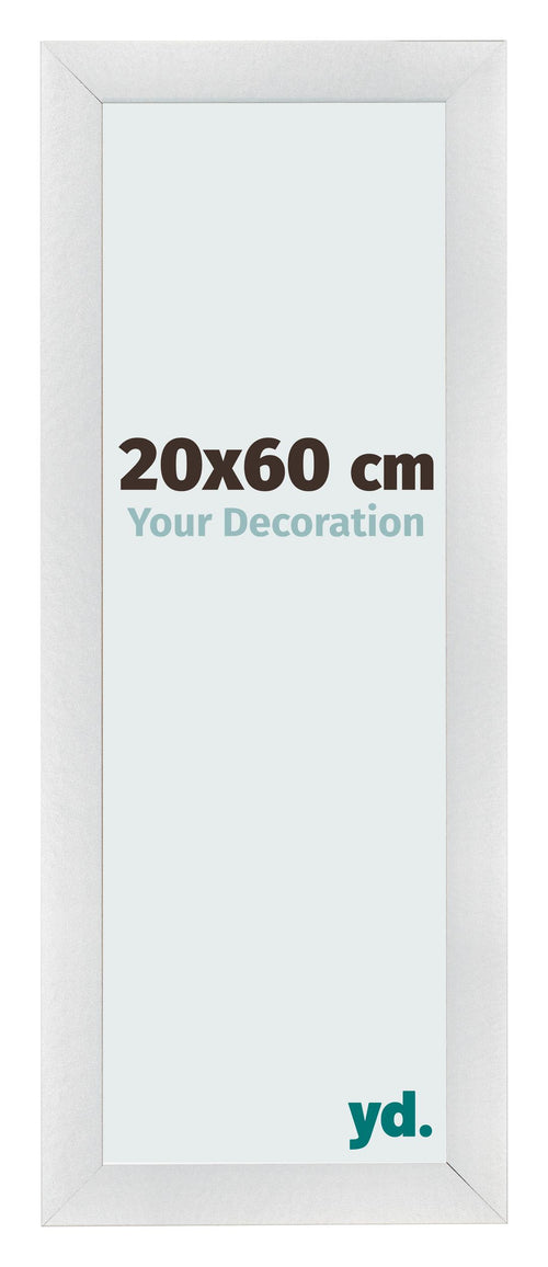 Fotolijst 20x60cm Zilver Mat MDF Pisa Voorzijde Maat | Yourdecoration.nl