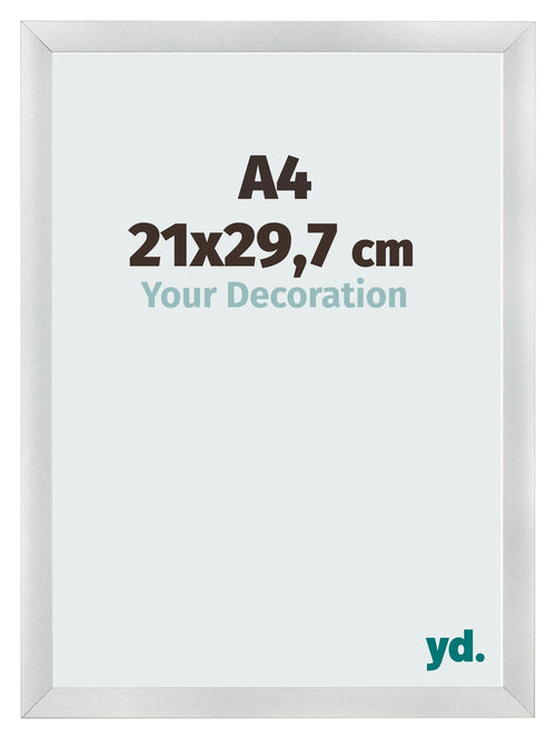 Fotolijst 21x29 7cm A4 Zilver Mat MDF Pisa Voorzijde Maat | Yourdecoration.nl