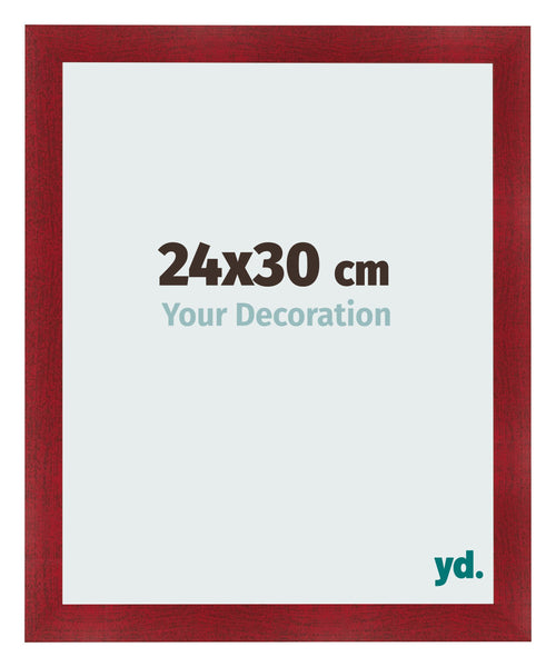 Fotolijst 24x30cm Wijnrood Geveegd MDF Pisa Voorzijde Maat | Yourdecoration.nl