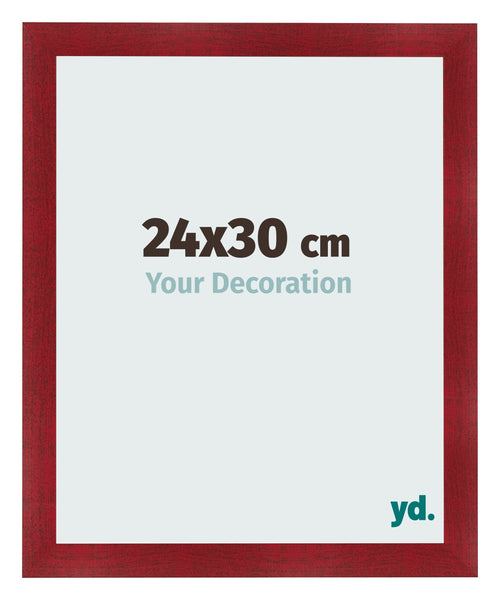 Fotolijst 24x30cm Wijnrood Geveegd MDF Pisa Voorzijde Maat | Yourdecoration.nl