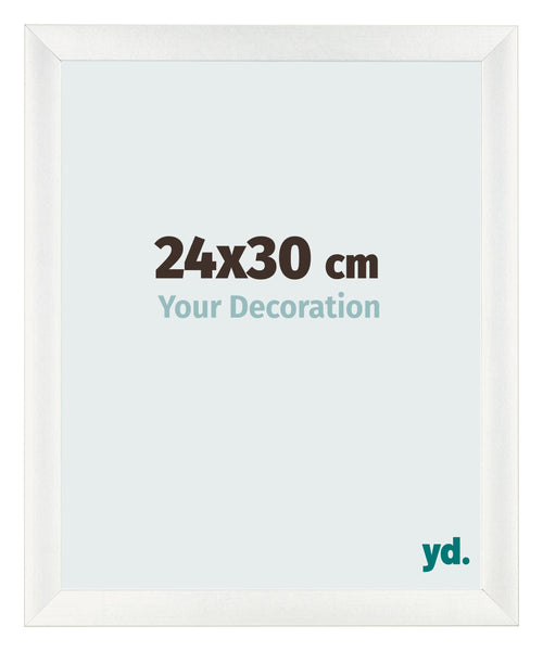 Fotolijst 24x30cm Wit Geveegd MDF Pisa Voorzijde Maat | Yourdecoration.nl