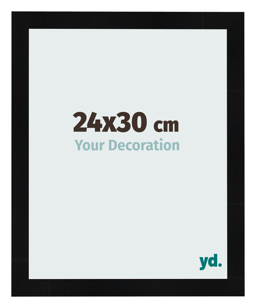 Fotolijst 24x30cm Zwart Hoogglans MDF Pisa Voorzijde Maat | Yourdecoration.nl
