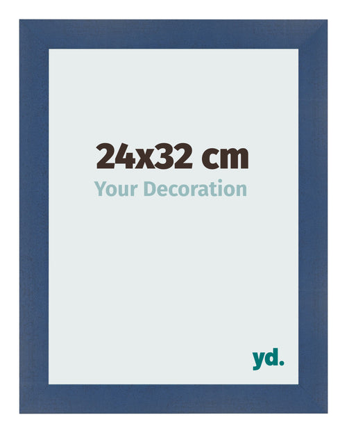 Fotolijst 24x32cm Donkerblauw Geveegd MDF Pisa Voorzijde Maat | Yourdecoration.nl