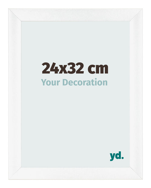 Fotolijst 24x32cm Wit Mat MDF Pisa Voorzijde Maat | Yourdecoration.nl
