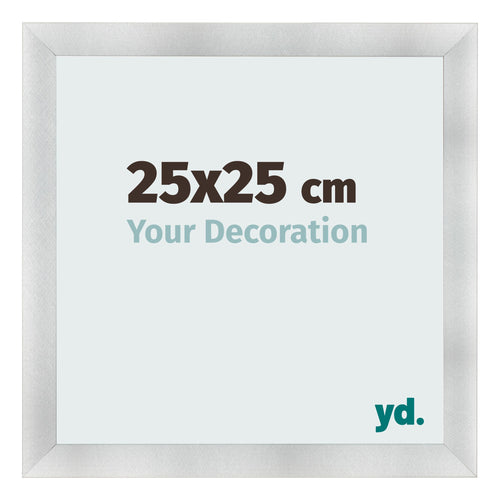 Fotolijst 25x25cm Aluminium Geborsteld MDF Pisa Voorzijde Maat | Yourdecoration.nl