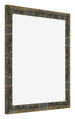 Fotolijst 25x25cm Blauw Goud Gemeleerd MDF Pisa Voorzijde Schuin | Yourdecoration.nl