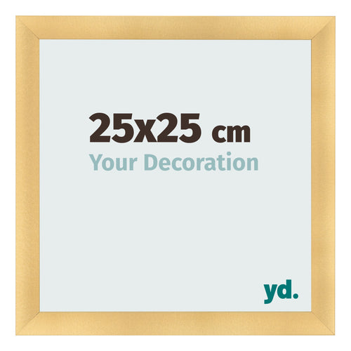Fotolijst 25x25cm Goud Mat MDF Pisa Voorzijde Maat | Yourdecoration.nl
