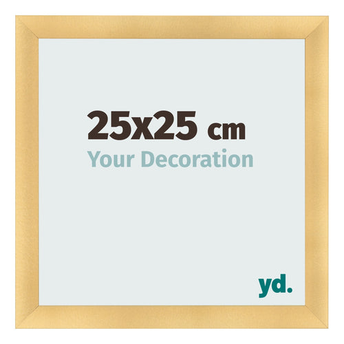 Fotolijst 25x25cm Goud Mat MDF Pisa Voorzijde Maat | Yourdecoration.nl