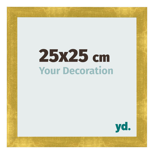 Fotolijst 25x25cm Goud Vintage MDF Pisa Voorzijde Maat | Yourdecoration.nl