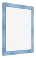 Fotolijst 25x25cm Helder Blauw Geveegd MDF Pisa Voorzijde Schuin | Yourdecoration.nl