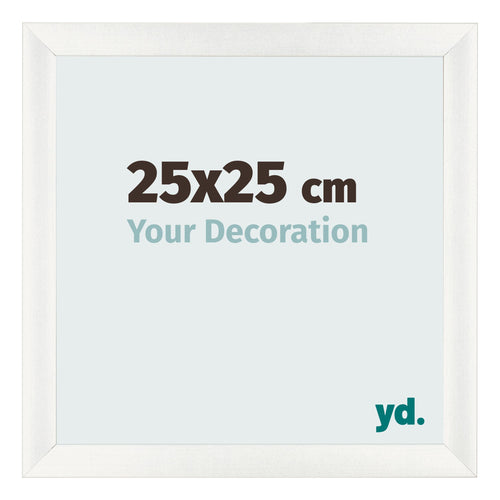 Fotolijst 25x25cm Wit Geveegd MDF Pisa Voorzijde Maat | Yourdecoration.nl