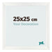 Fotolijst 25x25cm Wit Geveegd MDF Pisa Voorzijde Maat | Yourdecoration.nl