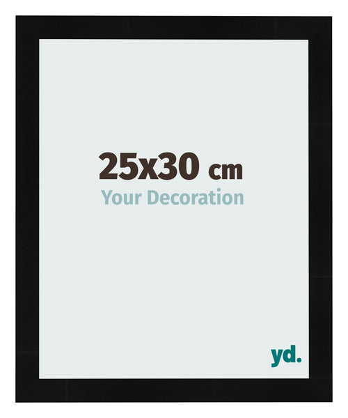 Fotolijst 25x30cm Zwart Hoogglans MDF Pisa Voorzijde Maat | Yourdecoration.nl