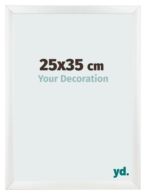 Fotolijst 25x35cm Wit Hoogglans MDF Pisa Voorzijde Maat | Yourdecoration.nl